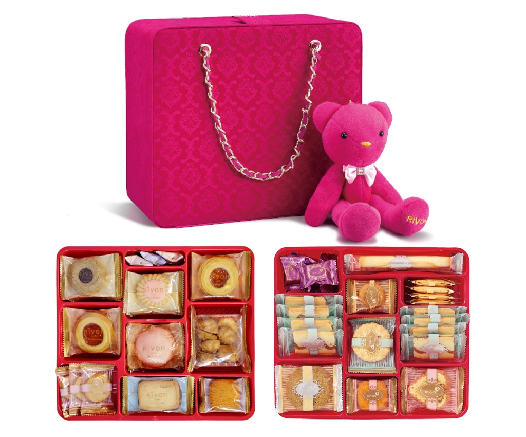Rococo Fuschia Pink Bear Box Cookies 607g (59pcs)